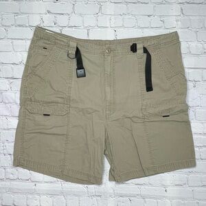 Wrangler Authentic Issue Men's Cargo Shorts Size 44 Tan Khaki Belted Hiking